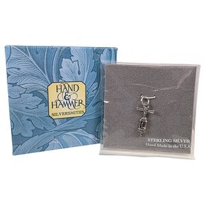 Hand & Hammer Sterling Silver Corkscrew Charm CHS 2440 NIB